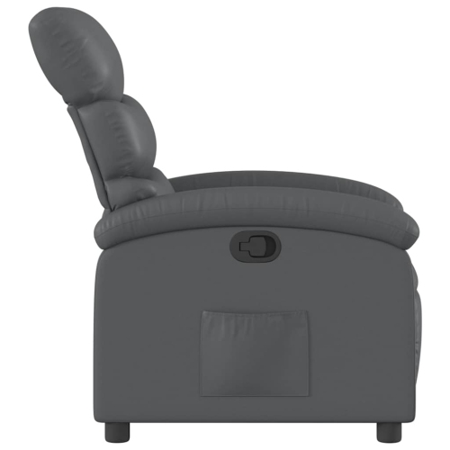 vidaXL Manual Recliner Chair, Adjustable Backrest/ Footrest, Gray Leather Reclining Sofa