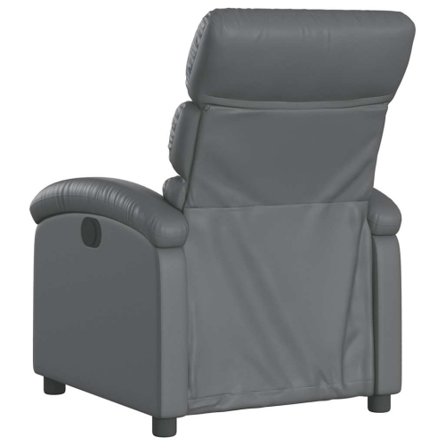 vidaXL Manual Recliner Chair, Adjustable Backrest/ Footrest, Gray Leather Reclining Sofa
