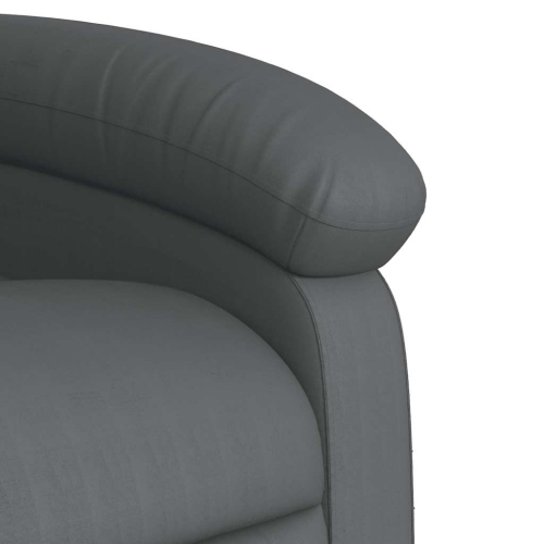 vidaXL Manual Recliner Chair, Adjustable Backrest/ Footrest, Gray Leather Reclining Sofa