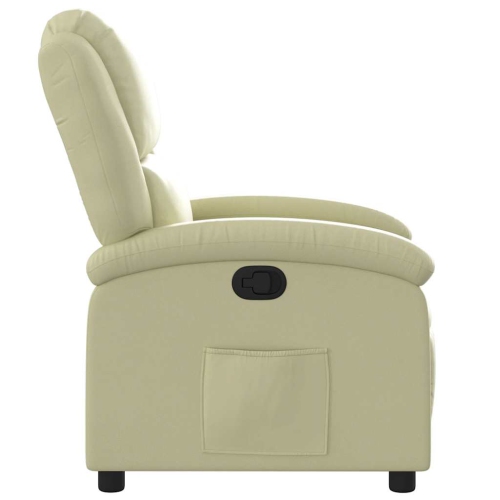 vidaXL Manual Recliner Chair, Adjustable Backrest/ Footrest, Cream Real Leather