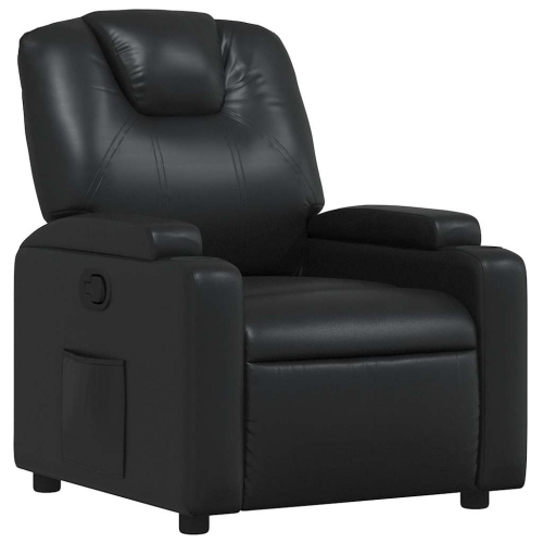 Fauteuil inclinable manuel vidaXL, dossier et repose-pieds réglables, cuir noir