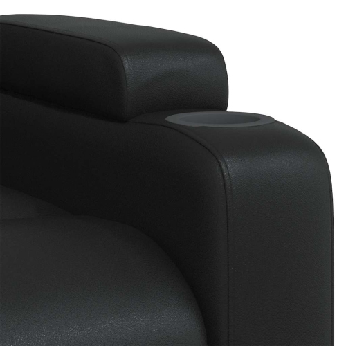 Fauteuil inclinable manuel vidaXL, dossier et repose-pieds réglables, cuir noir