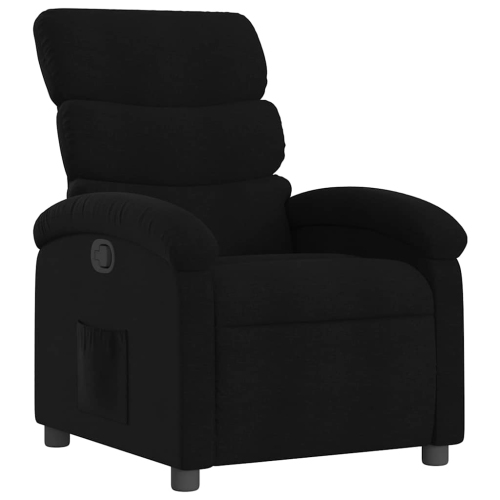 Fauteuil inclinable manuel vidaXL, dossier et repose-pieds réglables, canapé inclinable en tissu noir