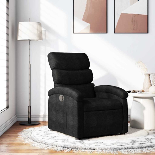Fauteuil inclinable manuel vidaXL, dossier et repose-pieds réglables, canapé inclinable en tissu noir