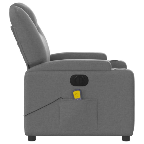 Fauteuil de massage inclinable électrique en tissu gris foncé vidaXL