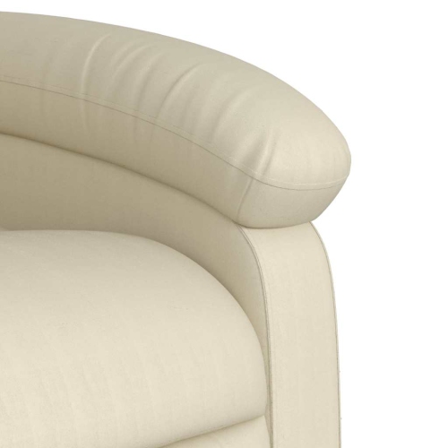 vidaXL Manual Recliner Chair, Adjustable Backrest/ Footrest, Cream Leather Reclining Sofa