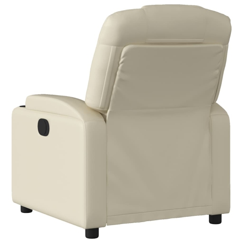 vidaXL Manual Recliner Chair, Adjustable Backrest/ Footrest, Cream Leather