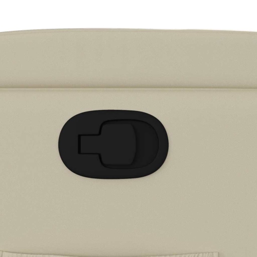 vidaXL Manual Recliner Chair, Adjustable Backrest/ Footrest, Cream Leather