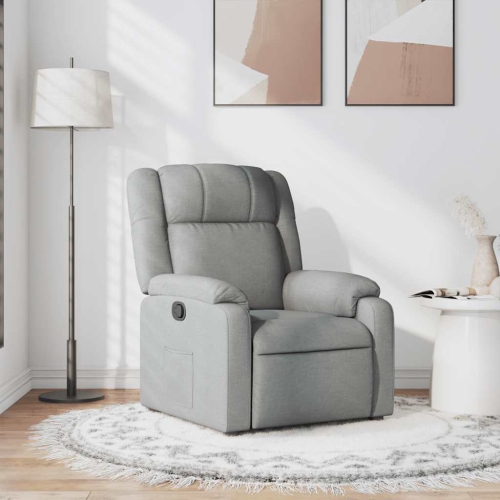vidaXL Manual Recliner Chair for Living Room, Adjustable Backrest&Footrest, Light Gray Fabric