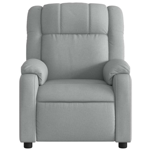 vidaXL Manual Recliner Chair for Living Room, Adjustable Backrest&Footrest, Light Gray Fabric
