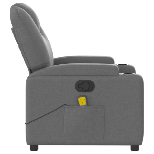 Fauteuil de massage inclinable en tissu gris foncé vidaXL