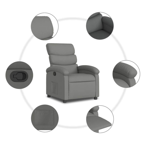 vidaXL Manual Recliner Chair, Adjustable Backrest/ Footrest, Dark Gray Fabric Reclining Sofa