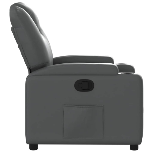 vidaXL Manual Recliner Chair, Adjustable Backrest/ Footrest, Gray Leather