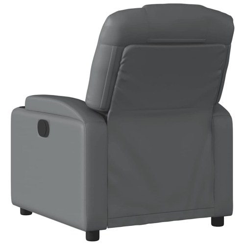 vidaXL Manual Recliner Chair, Adjustable Backrest/ Footrest, Gray Leather