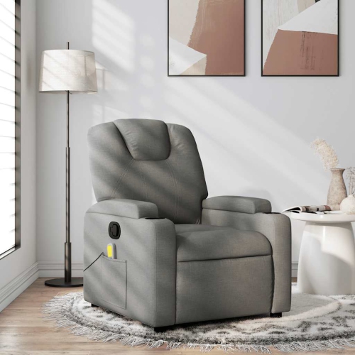 Fauteuil de massage inclinable en tissu gris foncé vidaXL