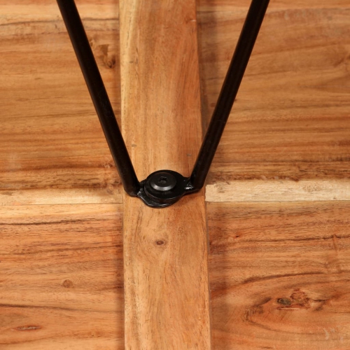 vidaXL Bar Set 3 Pieces Solid Sheesham Wood, Genuine Leather & Canvas