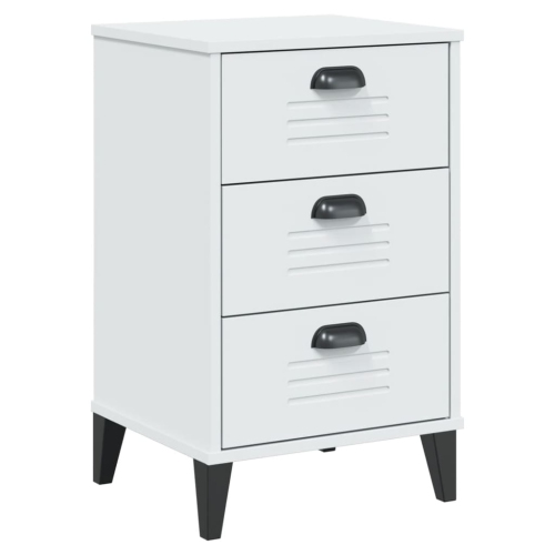 Image 1 de 9.. Armoire de chevet VIKEN en bois d'ingénierie blanc