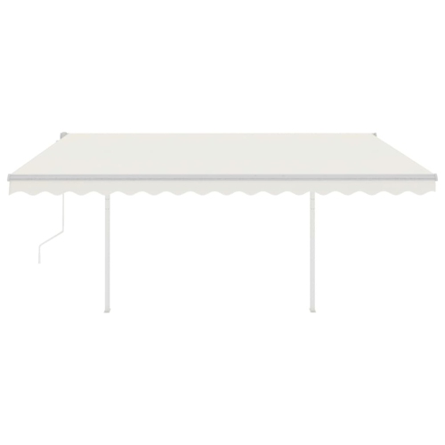 vidaXL Automatic Retractable Awning with Posts 4x3 m Cream