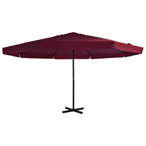 Parasol de jardin avec poteau en aluminium 500&nbsp;cm rouge Bordeaux vidaXL