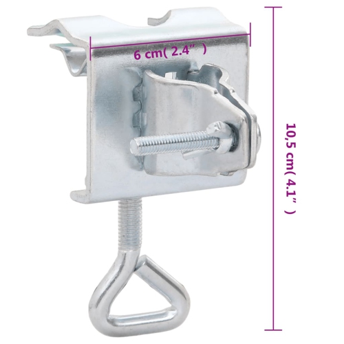 vidaXL Umbrella Clamps for Balcony 2 pcs 32 mm Galvanised Steel