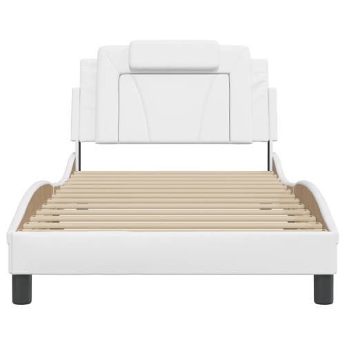 Cadre de lit vidaXL «&nbsp;Viana&nbsp;» avec LED sans matelas, blanc, 100 190&nbsp;cm