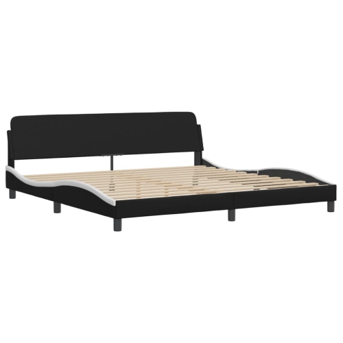 Cadre de lit vidaXL «&nbsp;Viana&nbsp;» sans matelas Noir et blanc Similicuir 203&nbsp;cm de 193&nbsp;po