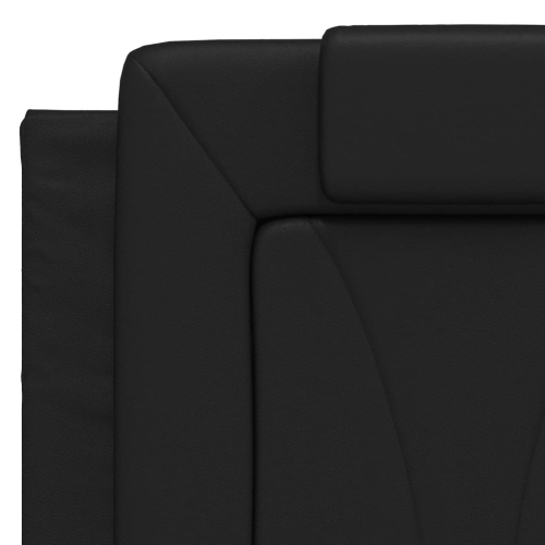 Cadre de lit vidaXL «&nbsp;Viana&nbsp;» sans matelas en similicuir noir 137&nbsp;po 190&nbsp;cm