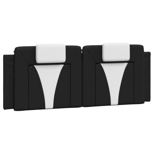 Cadre de lit vidaXL «&nbsp;Viana&nbsp;» sans matelas Noir et blanc Similicuir 190&nbsp;cm de 137&nbsp;po