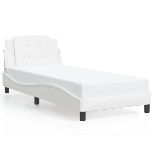 vidaXL Bed Frame with LED without Mattress "Zadar" White 100x190 cm