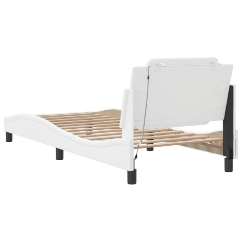 vidaXL Bed Frame with LED without Mattress "Zadar" White 100x190 cm