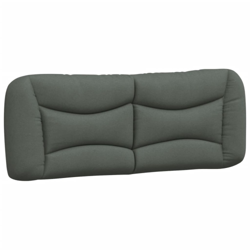 Cadre de lit sans matelas VidaXL «&nbsp;Hvar&nbsp;» Gris foncé 183x213&nbsp;cm Tissu