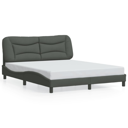 Cadre de lit vidaXL avec LED sans matelas « Hvar », tissu 203 cm gris foncé 152 unités