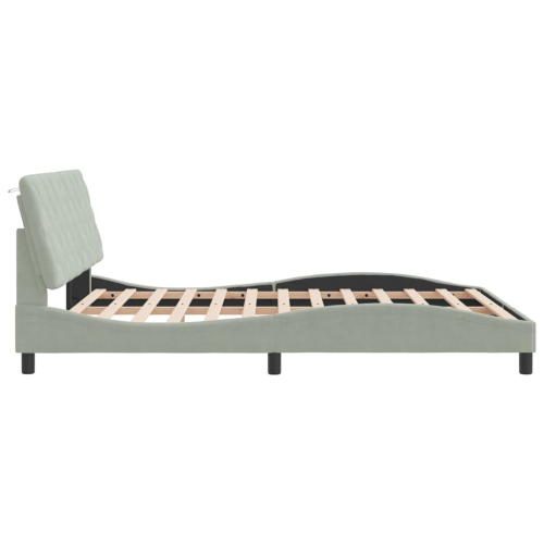 Cadre de lit vidaXL sans matelas gris pâle 152 x velours 203&nbsp;cm
