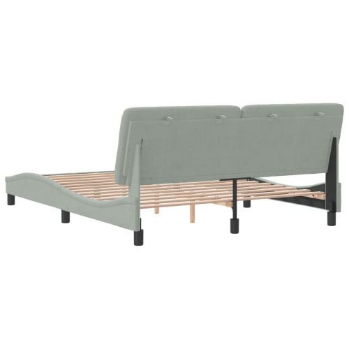 Cadre de lit vidaXL sans matelas gris pâle 152 x velours 203&nbsp;cm