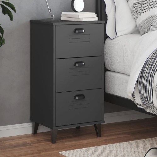 vidaXL Bedside Cabinet VIKEN Anthracite Grey Engineered Wood