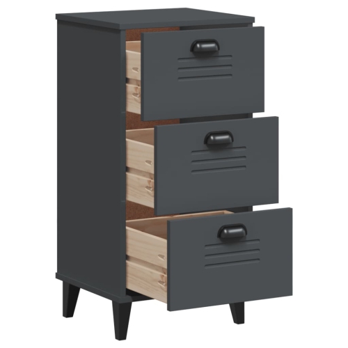 vidaXL Bedside Cabinet VIKEN Anthracite Grey Engineered Wood
