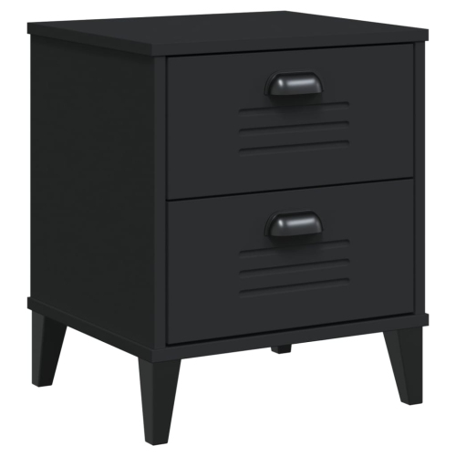 VIDAXL  Bedside Cabinet Viken Black Engineered Wood