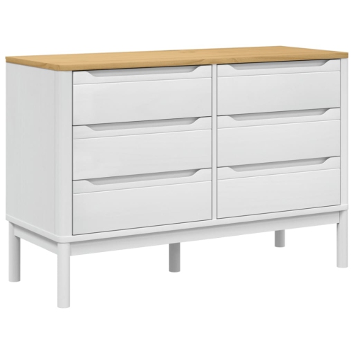 vidaXL Chest of Drawers FLORO White Solid Wood Pine