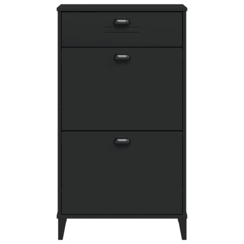 vidaXL Shoe Cabinet VIKEN Black Engineered Wood