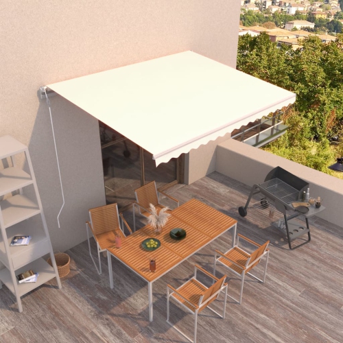 vidaXL Automatic Retractable Awning 400x300 cm Cream
