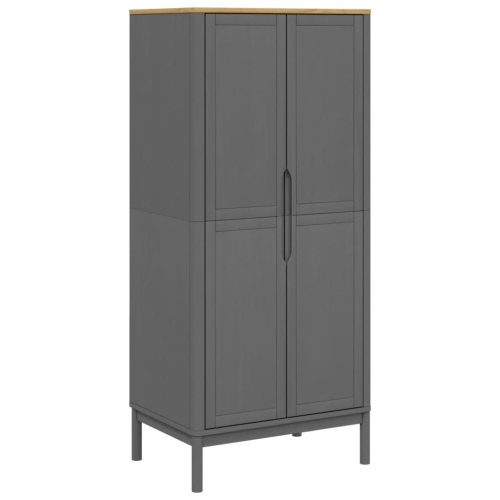 VIDAXL  Wardrobe Floro 77X53X171 Cm Solid Wood Pine In Grey