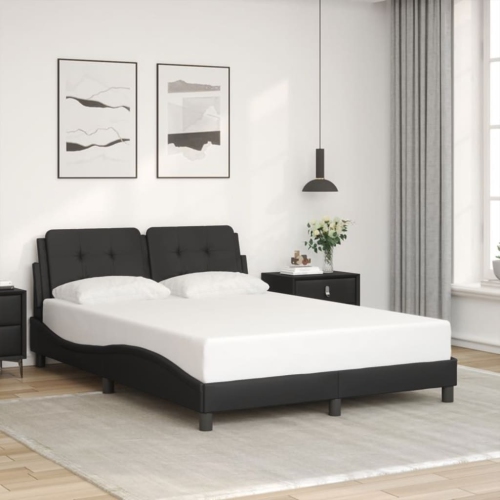 Cadre de lit vidaXL sans matelas « Zadar » Noir 137 lignes Similicuir 190 cm