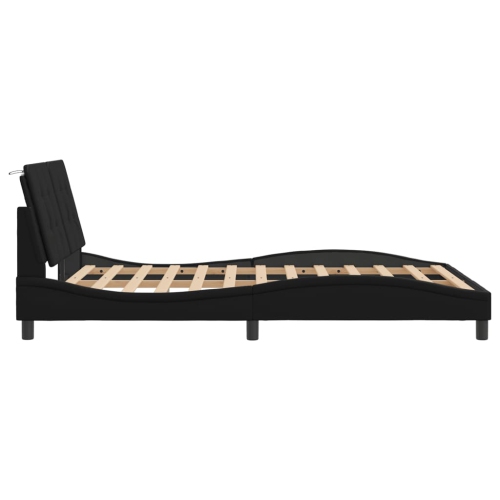 Cadre de lit vidaXL sans matelas « Zadar » Noir 137 lignes Similicuir 190 cm