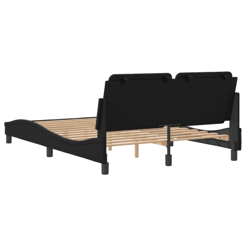 Cadre de lit vidaXL sans matelas « Zadar » Noir 137 lignes Similicuir 190 cm