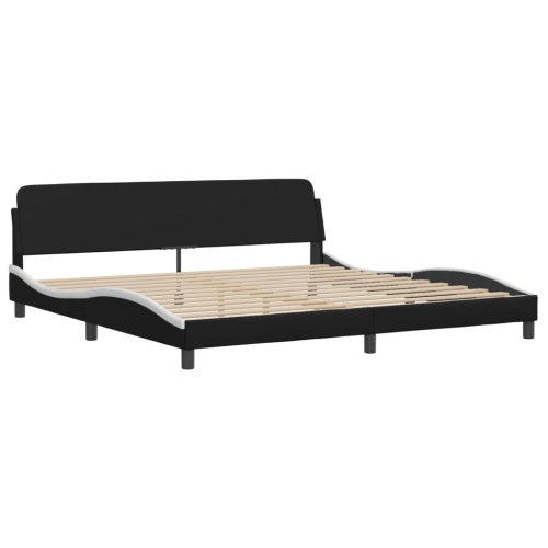 vidaXL Bed Frame without Mattress "Zadar" Black and White 193x203 cm Faux Leather
