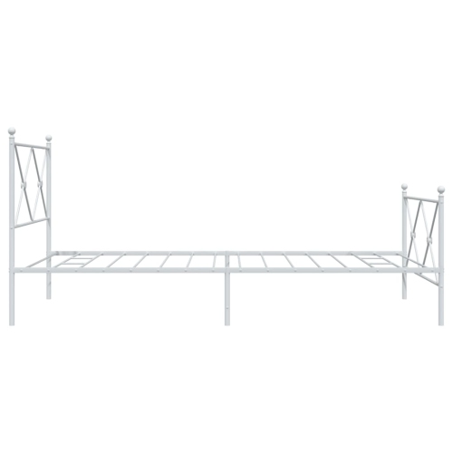 vidaXL Metal Bed Frame without Mattress with Footboard White 100x200cm