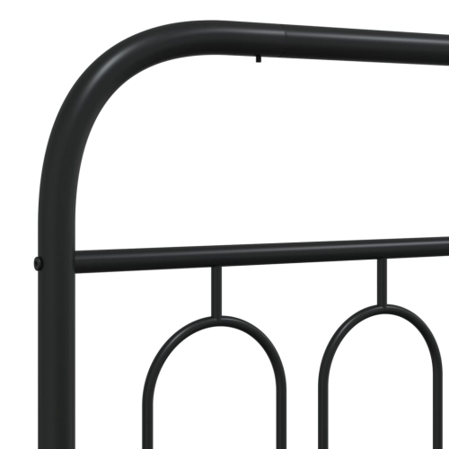 vidaXL Metal Bed Frame without Mattress with Headboard Black 100x200cm