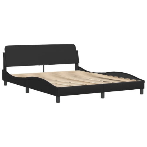 vidaXL Bed Frame without Mattress "Hvar" Black 152x203 cm Faux Leather