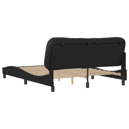 vidaXL Bed Frame without Mattress "Hvar" Black 152x203 cm Faux Leather