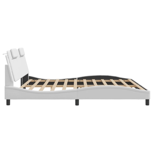 Cadre de lit vidaXL «&nbsp;Viana&nbsp;» sans matelas blanc 193&nbsp;po Similicuir 203&nbsp;cm
